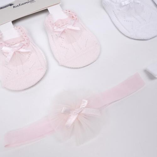 Toptan Miren Aks. Bandanalı Bebek Babet Çorap - 2