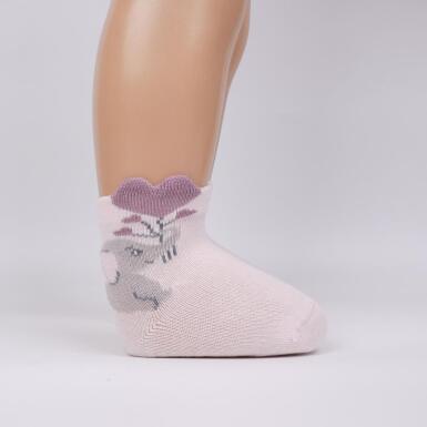 Toptan Mırmır 3'lü 3D Kız Bebek Soket Çorap - 3