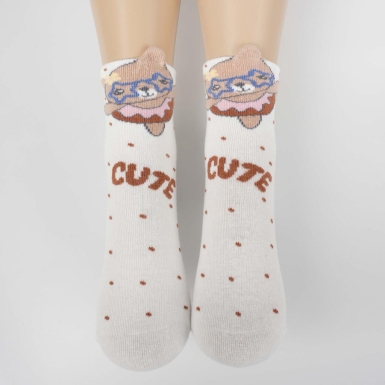 Toptan Natami 3D'li Kız Çocuk Soket Çorap - Thumbnail