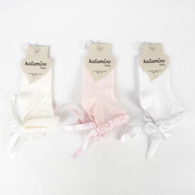 Toptan Oben Aks Kız Bebek Soket Çorap - KATAMİNO