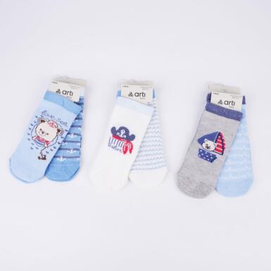 Toptan Orno 2'li Erkek Bebek Soket Çorap - ARTI