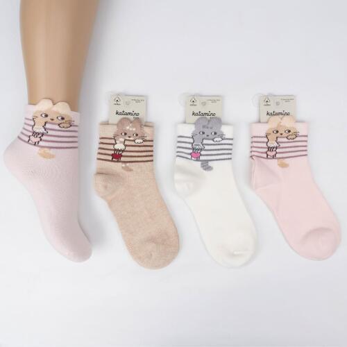 Toptan Panka 3D Kız Soket Çorap - 1