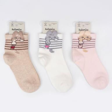 Toptan Panka 3D Kız Soket Çorap - 4