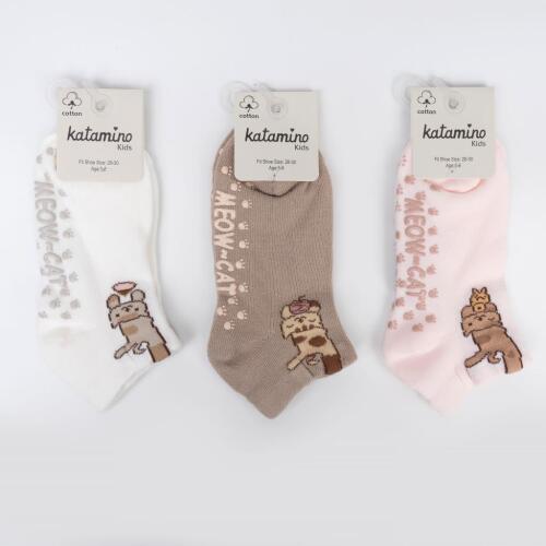 Toptan Papaya Abs'li Kız Patik Çorap - 3