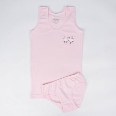 Toptan Pearly Kız Geniş Askılı Slip Takım - 3