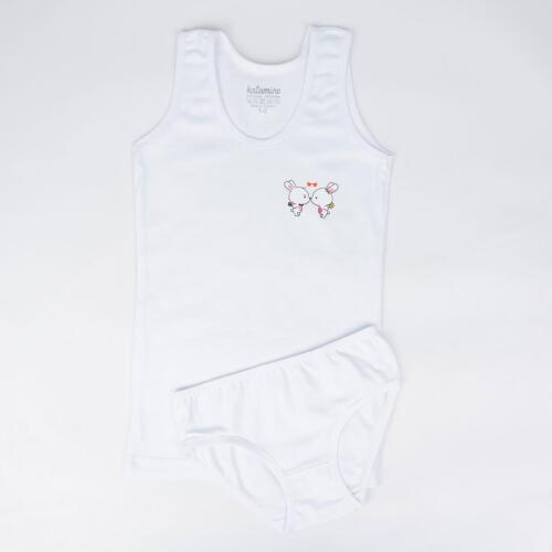 Toptan Pearly Kız Geniş Askılı Slip Takım - 4