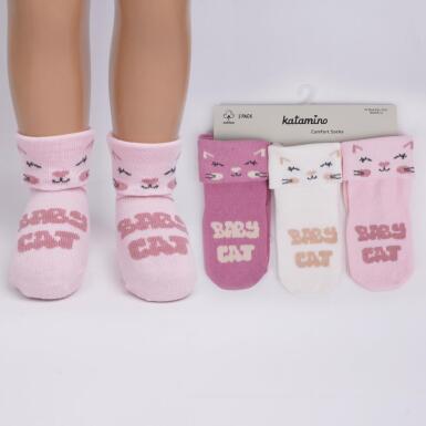 Toptan Perilay 3'lü Kız Bebek Soket Çorap - KATAMİNO