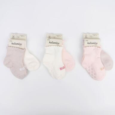 Toptan Periliçe 2'li Abs'li Kız Bebek Patik Çorap - KATAMİNO