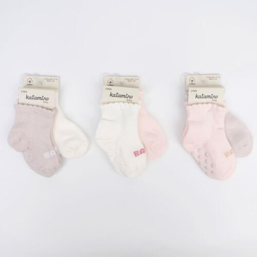 Toptan Periliçe 2'li Abs'li Kız Bebek Patik Çorap - 1