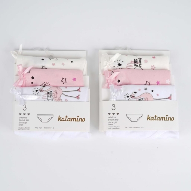 Toptan Pinerams 3'lü Kız Slip Set - 1