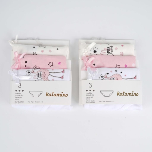 Toptan Pinerams 3'lü Kız Slip Set - 1