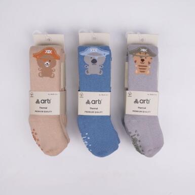 Toptan Pirate Abs'li Erkek Bebek Havlu Külotlu Çorap - 2