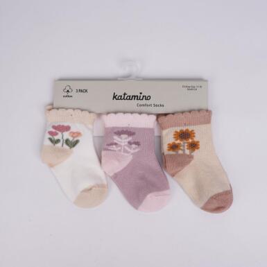 Toptan Pofidik 3'lü 3D Kız Bebek Soket Çorap - KATAMİNO (1)