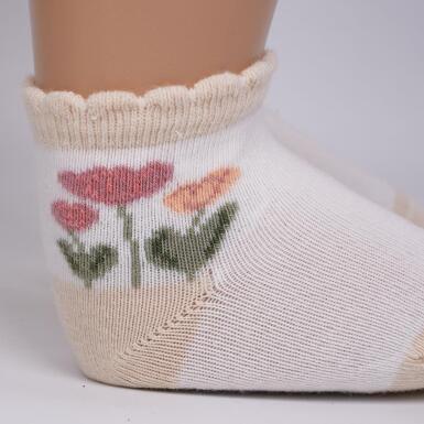 Toptan Pofidik 3'lü 3D Kız Bebek Soket Çorap - 3