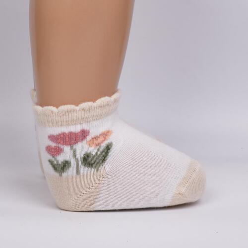 Toptan Pofidik 3'lü 3D Kız Bebek Soket Çorap - 4