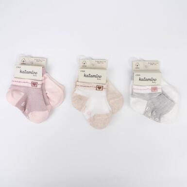 Toptan Redora 2'li Abs'li Kız Bebek Patik Çorap - KATAMİNO