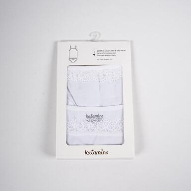 Toptan Rosely Kız Çocuk Atlet Slip Takım Çamaşır - 2