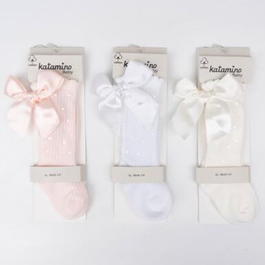 Toptan Rozali Aks Bebek Golf Çorap - KATAMİNO