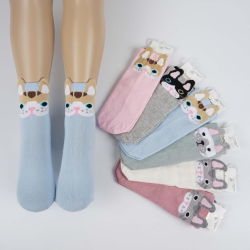Toptan Sarman 3D Kız Çocuk Soket Çorap