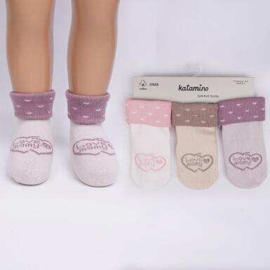 Toptan Simba 3'lü Kız Bebek Soket Çorap - KATAMİNO
