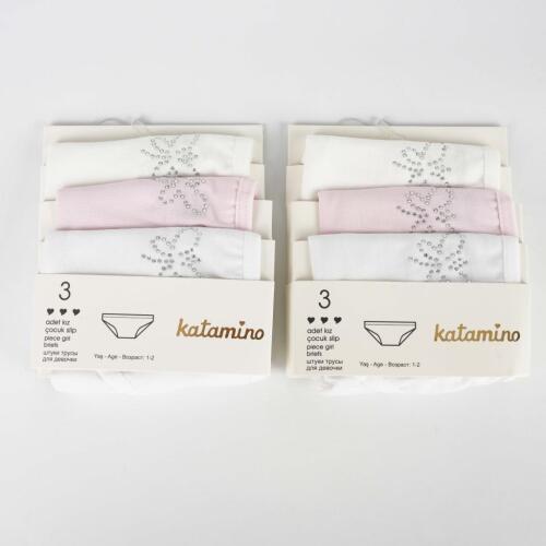 Toptan Sweety Taş Baskılı 3'lü Kız Slip Takıım - 1