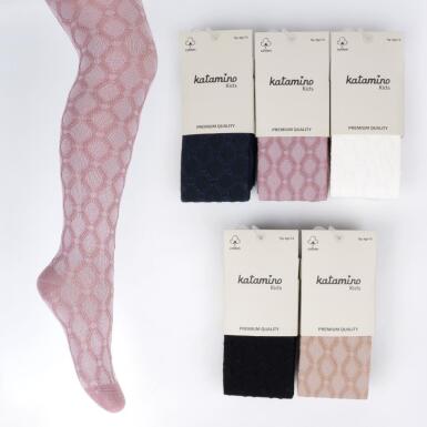 Toptan Tadolya Kabartma Kız Külotlu Çorap - KATAMİNO (1)