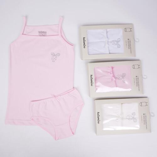 Toptan Tatlım Kız İp Askılı Atlet Slip Takım Çorap - 1