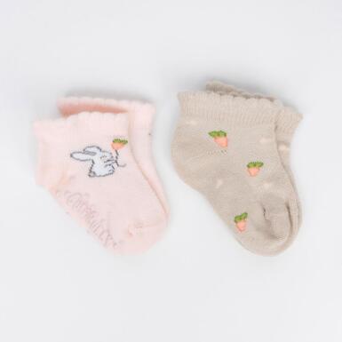 Toptan Tavşan 2'li Abs'li Kız Bebek Patik Çorap - KATAMİNO (1)