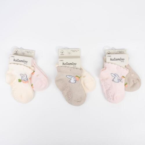 Toptan Tavşan 2'li Abs'li Kız Bebek Patik Çorap - 1