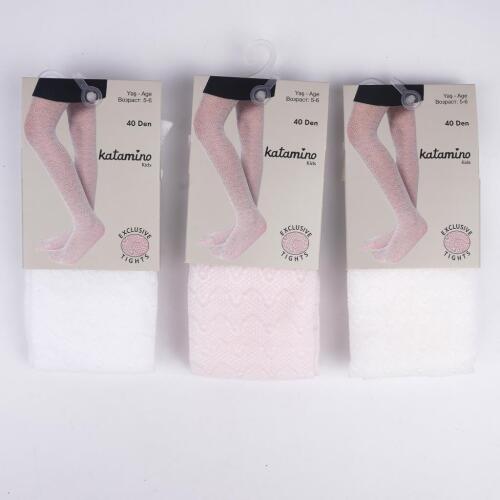 Toptan Tenri İnce Desenli Kız Külotlu Çorap - 3